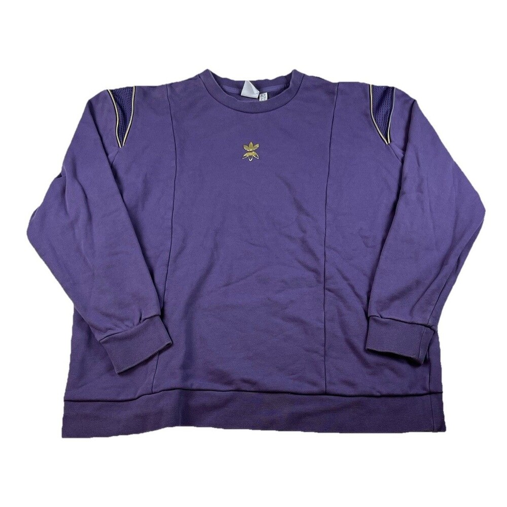 Adidas Sweatshirt Womens 2X Plus Original  Crew Wonder Purple HG6687 Athleisure